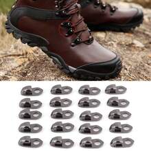 20pcs/Set Lace Fittings, Boot Hooks With Rivets Climb Hiking Shoes Work Outdoor Mountaineering Boots