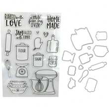 Troqueles De Corte Utensilios Cocina Con Estampador Transparente Plantillas Troqueladas Acero Carbono Para Hacer Tarjetas Decoración Álbumes Fotos Troqueles Corte Metal - 1 - Ver 2