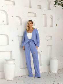 Comfy Mousse Set, Pants, Blouse, Winter Belize - Azul Lavanda - Ver 3