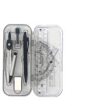 Set de 8 piezas de herramientas de dibujo geométrico para volver a la escuela, que incluye compás, lápiz mecánico, transportador, regla, juego de triángulos y caja de almacenamiento, adecuado para uso escolar, oficina y hogar