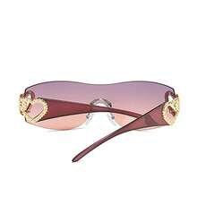 1-Piece Large-Frame Women's Multi-Color Y2K Fashion Sunglasses, Sporty Sunglasses, Fashion Sunglasses With Bohemian Style, Suitable For Parties And Summer Travel, Beach Accessories, Christmas Gifts. - 紫粉紅色 - 查看 5