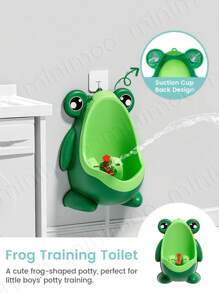 1 件装可爱青蛙如厕训练小便器男孩带趣味瞄准目标，马桶小便训练器，儿童站立垂直小便婴幼儿