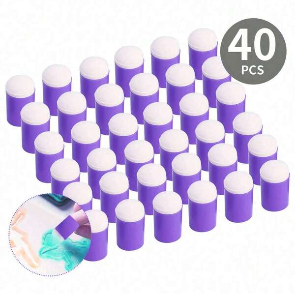 5/10/20/40 szt. pędzelków do robótek ręcznych z ergonomicznym uchwytem z tykwy – konstrukcja na palec do precyzyjnego mieszania, wielofunkcyjne do tuszu i farb, fioletowe narzędzia artystyczne dla artystów i rzemieślników, ochrona palców, kompaktowe etui, wytrzymałe etui