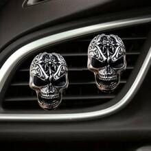 Car Air Freshener Skull Design Car Perfume Natural Scent Air Conditioner Aromatherapy Clip Car Deodorant, Car Decoration