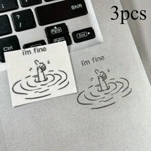 I'm Fine Feeling First DIY Metal Stickers, Funny Thumb Up Creative Stickers For Notebook, Laptop, Waterproof Phone Stickers