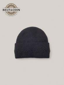 Beautiful Plain Knit Hat With 3D Weave And Faux Pearl Details In A Geometric Pattern. Versatile And Perfect For Any Style. Thick And Warm, This Lovely Winter Hat Is Perfect For Outdoor Activities. Handmade, This Stylish Hat Is Perfect For Keeping Warm In Winter And Fall/Winter.