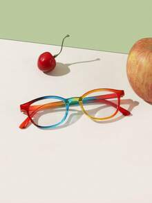 1 pieza Gafas cuadradas de marco de acrílico para adolescentes de 14 a 16 años, con estampado de leopardo bohemio de moda, sin receta, perfectas para uso diario y accesorios de viaje