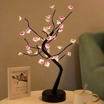 1 Piece Of Plum Blossom Bonsai Tree Light - USB/AA Battery Driven DIY Artificial Tree Light, Suitable For Bedrooms, Homes, Parties, Weddings, New Year - Decorate Valentine's Day Night Light With Fairy Tale Tree Light - Enhance Your Decoration With Natural Touch