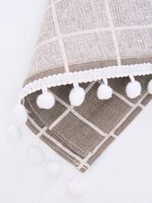 1/2pcs Plaid Microwave Dust Cover, Minimalist Design With Tassel, Kitchen Appliance Dust Proof Cover, Suitable For Air Fryer, Oven, All Seasons