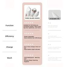 1pc Multifunctional Shaver, 3-In-1 Ladies' Shaver, USB Rechargeable, Smart LCD Display, Home Underarm Epilator, Ladies' Home Eyebrow & Nose Hair Trimmer, Battery Capacity: 150mAh