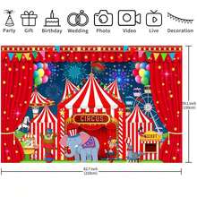 1 Stück Zirkus Hintergrundplane, Karneval Dekoration Zirkus Hintergrund geeignet für Geburtstags Party Fotografie Hintergrund Karneval Themen Party Dekoration - Verschiedenfarbig - Übersicht 6