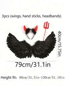 1/2/3pcs Angel Colored Feathers, Personalized Wings, Holiday Adult Photography Props, Cosplay, Suitable For Holiday Performance Costumes, Halloween Holiday Costumes, And Angel Demon Costumes.Christmas Wings. - A - View 7
