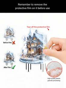 Acrylic Snow House Yard Decor - 20cm/7.87inch, 20cm/7.87inch, Scratch & Chemical Solvent Resistant, Clean Cut Edges, Ideal For Christmas, Halloween, New Year, Winter & General Season Decorations