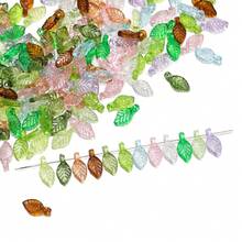 100pcs/Lot 5x10.5mm Acrylic Leaves Charms Beads Mini Tree Leaf Beads For DIY Making Jewelry Earrings Necklace Accessories Materials - Acrylic Leaves - View 5
