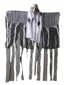 1 件万圣节骷髅头面纱道具，恐怖悬挂鬼魂派对装饰吊坠，适合户外悬挂、室内装饰、恐怖主题派对装饰、背景装饰、摆放、庭院装饰 - 彩色 - 查看 12