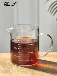 shoxil 1pc High Borosilicate Glass Coffee Cup Measuring Cup Glass With Handle Graduated Cup Coffee Milk Juice Measuring Cup Transparent Glass - Coffee Measuring Cup - View 4