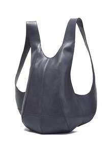 Casual Minimalist Oil Wax PU Leather Backpack, Anti-Theft Backpack, Crazy Horse Leather Unisex Student Backpack - 淺藍色 - 查看 4
