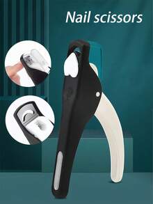 不锈钢指甲钳，防溅设计假指甲钳，符合人体工程学的形状，用于精确修甲，防溅修剪工具，带磨砂防滑手柄，可调节指甲长度，指甲修剪器，适合家庭和沙龙使用，带指甲锉用于指甲加长和塑形，防溅设计，完美指甲护理，牙齿整齐，防下垂。 - 彩色 - 查看 1