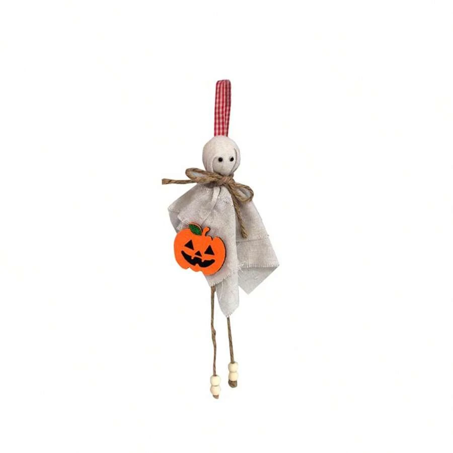 ハロウィンゴーストオーナメント ホワイト吊り下げ人形飾り ツリーポーチ庭芝生屋内用 - ブラック - チェックする 1