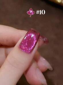 NAI SHI Nail Polish 12ML Capacity, 2025 Autumn And Winter Season, New Year New Gift, Sparkling Galaxy Crushed Diamond Rose Red, Night Cream Autumn Purple Gold Crystal Cat Eye Gel Nail Polish. Suitable For All Seasons, Translucent Cat Eye Magnetic Nail Beauty. - Multicolor - View 18