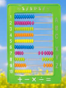Ábaco Horizontal Madeira Infantil Divertido Matemática Pedagógico Didático Brinquedo Montessori Divertido - ABACO GDE PLÁSTICO - Visão 3