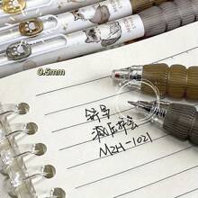 2pcs/4pcs, Cute Cat Styling Pen, Retractable 0.5mm, Fast Drying And Highly Attractively Black Ink Pen, Suitable For School Office Use, Cute Bullet Nib - Multicolor - View 8