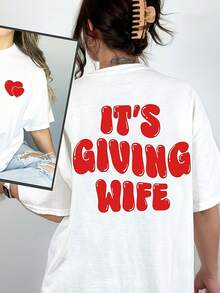 It's Giving Wife Swea, It's Giving Wife Crewneck, Newlywed Shirt,Just Married , Bride To Be , Bachelorette Shirt, 655220G Cotton Everyday T-Shirt – Feels Like A Hug, Wears Like A Clic – Perfect For Family Photos, Team Events, DIY Printing, Or Lounging – Gift It For Birthdays, Father's Day, Mother's Day, Or Just Beuse Mots - 白色10 - 查看 1