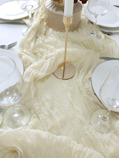 1 pieza Camino de mesa versátil de unicolor y mantel plegable para decoración de fiestas en el hogar (Año Nuevo 2026, Baby Shower, Navidad, Halloween)