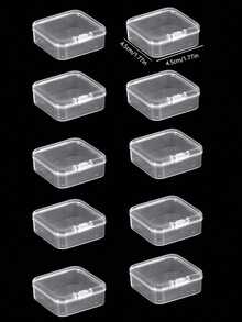 1/10/15/21/31个装多用途透明塑料收纳盒，迷你透明珠子收纳盒，带铰链盖，长方形透明工艺用品盒，可用于整理耳环、戒指、珠宝和美甲配件包、化妆包、旅行必备品、收纳盒、化妆品收纳盒、洗漱包、女士礼物、圣诞礼物、女士礼品创意