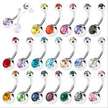 10 Pcs Stainless Steel Belly Button Navel Bars Balls Belly Button Ring Belly Piercing Set Body Jewelry - Colorful - Multicolor - View 11
