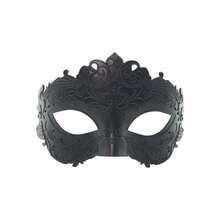 派对半脸狐狸面具女面罩万圣节化妆舞会面具高端塑料复古喷漆风格 - 彩色 - 查看 2