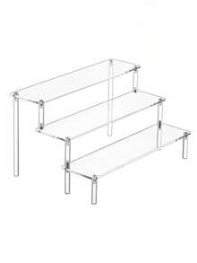 1 pieza Soporte de exhibición de acrílico de 3/2/1 niveles, soporte de almacenamiento y exhibición de perfumes y soporte multifuncional para cupcakes, soporte de exhibición de personajes, soporte para postres de fiesta para decoración y almacenamiento