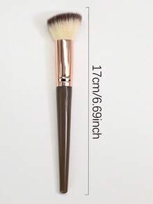 1支专业粉底刷，柔软毛质便携式棕色斜角面部化妆刷，轮廓腮红粉刷，多功能化妆刷，新款粉底刷，粉底刷，遮瑕刷，腮红刷，轮廓刷，腮红刷，修容刷，散粉刷，粉底刷，腮红刷 - 棕色 - 查看 4