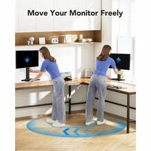 Monitor Stand, Freestanding VESA Mount 13 To 34 Inch Screens, Holds Up To 44lbs, 5 Height Options, Swivel Desk Stand Riser With 360 Rotation, VESA 75x75mm100x100mm - Black - View 5