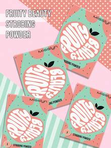 Misslyn MISSLYN-Fruity Beauty Strobing Powder, Shimmer, Pigment Rich & Silky Formula, Natural Glow, Illuminator Highlighter, Lightweight Bracelet Gift