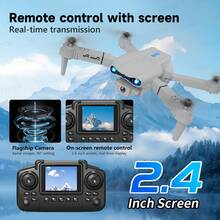 TOKQI Drone cuadricóptero E99 PRO 720P FPV con pantalla de control remoto y cámaras duales - Volteretas de 360°, retorno con un solo botón, video en tiempo real por WiFi, mantener altitud, adecuado para principiantes y adultos, diseño plegable (gran regalo para vacaciones) - Multicolor - Ver 4