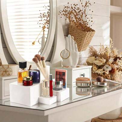 6Pcs 5-Sided Display Stand For Desserts Cakes, Cube-Shaped Food Presentation Rack For Restaurant Tabletop Counter, Commercial Bakery Showcase Organizer