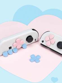 GeekShare 10pcs Pink & Blue Cat Paw Silicone Directional Buttons And ABXY Button Caps Compatible With Nintendo Switch/OLED Joy-Con - 粉藍 - 查看 7