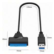 Cable USB 3.0 a SATA Para Discos Duros HDD/SSD De 2,5 Pulgadas - Negro - Ver 10