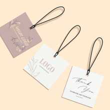 定制婚礼回礼标签，4-8厘米双面印刷方形个性化礼品标签，可印制logo或图片，彩色可打印标签，配麻绳，DIY纸质标签卡，适用于瓶子、服装、食品包装，派对、周年纪念、婚礼、商务礼品卡，定制吊牌，Poetcore，永恒之爱 - 方塊 - 查看 4