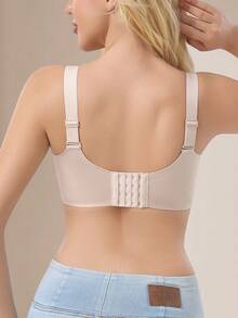 Sujetador de encaje sexy francés para mujer, taza completa delgada y cómoda, levanta y soporta busto grande, minimiza el derrame, sujetador interior ajustable - Rosa - Ver 6