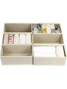 3pcs Foldable Fabric Storage Box, Simple Style, Foldable Fabric Storage Box, Wardrobe, Dressing Table, Drawer Partition Storage Basket, Underwear And Bra Decoration, Autumn Decoration, Festival Decoration, Room Decoration, Home Decoration, Bedroom Decoration