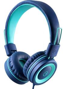 B&T  Kids Headphones - Noot Products K11 Foldable Stereo -Free 3.5mm Jack Wired Cord On-Ear Headset For Children/Teens/Boys/Girls/Smartphones/School/Kindle/Airplane Travel/Plane/Tablet (Navy/Teal)