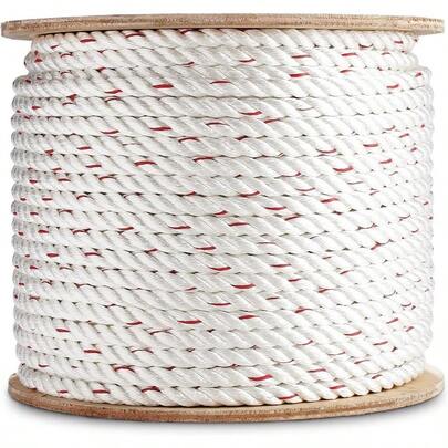 ATERET 1 4 Inch By 600 Feet Twisted Poly Dacron Rope I 3Strand W Polyolefin Core Rope I High Strength Polyester I Multipurpose Bull Rope For Marine Commercial Arborist DIY Projects 1 4 X 600'