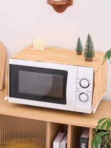 1 件橙色条纹花卉印花微波炉防尘罩，复古乡村风格厨房电器防尘罩，适合日常使用、节日、厨房用具、小家电、空气炸锅、烤箱，四季皆宜 - 彩色 - 查看 4