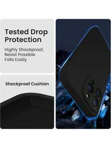High-Quality, Minimalist Phone Case, Plain Unadorned Soft Design, Shockproof, Anti-Slip, Scratch-Resistant, Suitable Compatible With Iphone 17/17Pro/17 Pro Max/17 Air, 16/15/14/13/12/11/Pro/Pro Max/Plus, S20-S25/FE/Ultra, A56 5G - Black - View 5