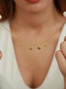 1 chiếc vòng cổ tên hình bong bóng 3D, mặt dây chuyền chữ cái đầu hình bong bóng bằng thép không gỉ, quà tặng trang sức cá nhân hóa, vòng cổ chữ cái đầu hình bong bóng tròn tùy chỉnh - Quà tặng cá nhân hóa cho bạn bè, người yêu và gia đình, vòng cổ tên tùy chỉnh được thiết kế đặc biệt, phù hợp cho đám cưới, Ngày Valentine, Ngày của Mẹ, thời trang, cổ điển, tối giản, thường ngày, tùy chỉnh dễ thương, trang sức dành cho nữ. - Dây chuyền vàng O - Xem 6