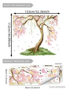 1set Peach Blossom Tree Branch And Birds Wall Stickers For Living Room And Bedroom Decoration, Stickers, Wall Decal, Vinyl Decal For Home Decorations, Spring Decoration Items Refresh Your Home, Rama Decoration Stickers Gifts Birthday Graduation - Multicolor - View 19