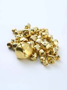 100PCS Christmas Golden Cross Jingle Bells,Mini Craft Bells For Christmas Festival Decoration,Home Decor,DIY Jewelry Making Supplies Pendant Gift Packaging Accessories, Christmas Gift Room Decor - Multicolor - View 7