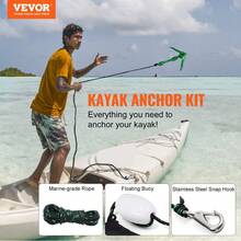 Kayak Anchor Kit, 3.5 Lb Paddle Board Anchor Kit With 26.2 Ft/8 M Rope And Buoy, Folding Small Boat Anchor With Storage Bag And Snap Hook, Kayak Accessories For Kayaks, Small Boats, Canoes - Default - View 2